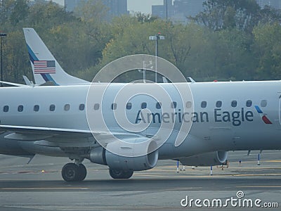 Donald Trump's Jet Airplane At LaGuardia Airpot 8 Editorial Stock Photo